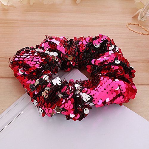 SYSUII 10 Stücke Mädchen Glitzer Pailletten Haargummis Pferdeschwanzhalter Gummibänder Niedliche elastische Haarbänder scrunchies Haargummis Haarschmuck Geschenk für Damen Frauen Mädchen von SYSUII