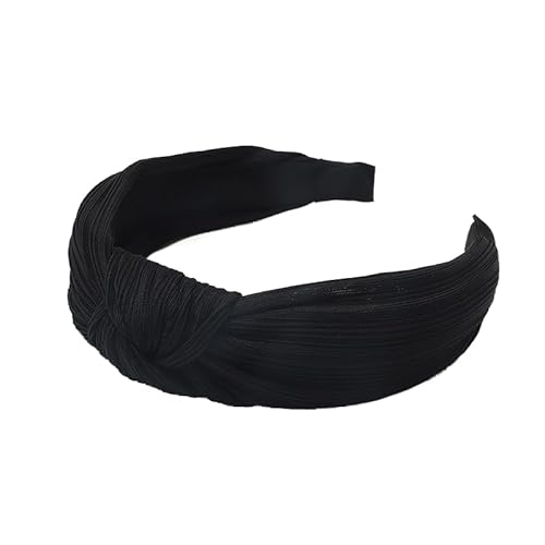 SYSUII 2 Stück Haarreif mit Knoten - Damen Vintage Haarreifen Breit Stirnband Haarschmuck Stirnbänder Headwraps Zubehör Elastische Haarbänder Kopfband Kopfbedeckung für Frauen Mädchen -Schwarz von SYSUII