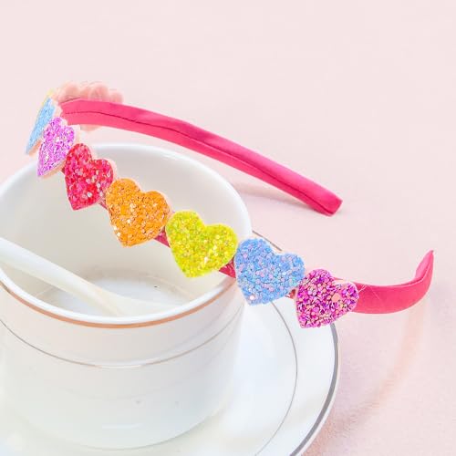 SYSUII 6 Stück Glitzer Pailletten Stirnbänder,Mädchen Kinder Sterne Liebe Herz Haarband Glitzernde Haarreifen Pailletten Haarbänder für Kinder Teens tägliches Tragen Geschenk Party Dekoration von SYSUII