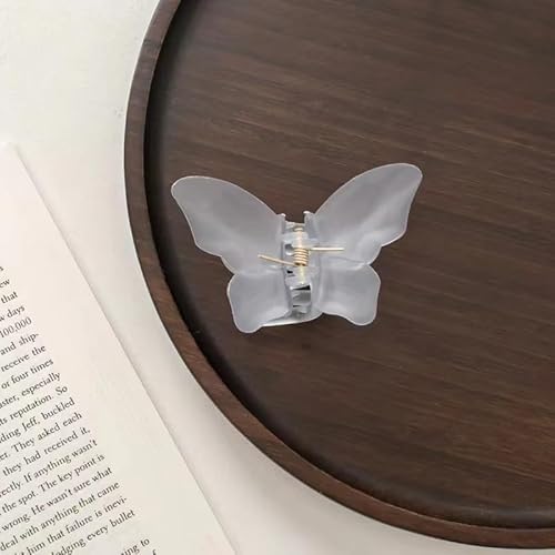 SYSUII 6 Stück Schmetterling Haarklammer Haarspange - Modische Haarnadel Rutschfeste Haarspangen französisches Design, Haar-Styling-Zubehör für Frauen Mädchen Damen Dickes Haar -Gefrostet Grau von SYSUII