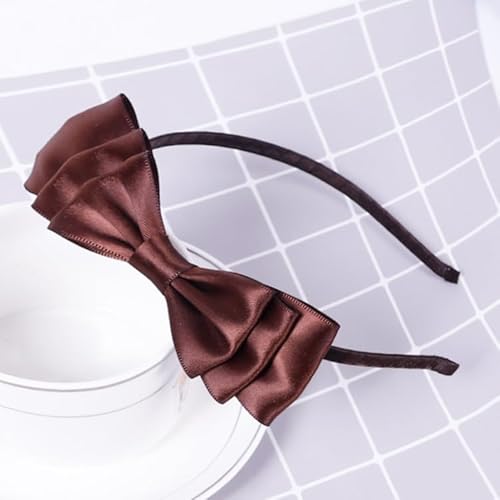 SYSUII 8 Stück Haarreifen mit Schleife Stirnband für Mädchen Modisch Süßer Haarreifen Haarband Kopfschmuck Haarbänder Haar-Accessoire für Party Cosplay Weihnachten Halloween Geschenk -Kaffee von SYSUII