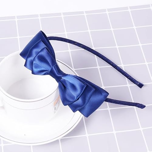 SYSUII 8 Stück Haarreifen mit Schleife Stirnband für Mädchen Modisch Süßer Haarreifen Haarband Kopfschmuck Haarbänder Haar-Accessoire für Party Cosplay Weihnachten Halloween Geschenk -Navy blau von SYSUII