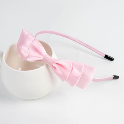 SYSUII 8 Stück Haarreifen mit Schleife Stirnband für Mädchen Modisch Süßer Haarreifen Haarband Kopfschmuck Haarbänder Haar-Accessoire für Party Cosplay Weihnachten Halloween Geschenk -Rosa von SYSUII