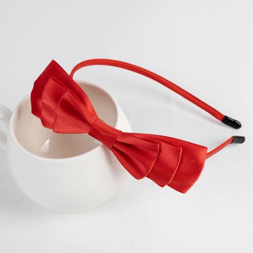 SYSUII 8 Stück Haarreifen mit Schleife Stirnband für Mädchen Modisch Süßer Haarreifen Haarband Kopfschmuck Haarbänder Haar-Accessoire für Party Cosplay Weihnachten Halloween Geschenk -Rot von SYSUII