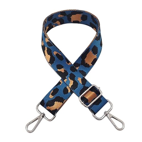 SYSUII Bunt Schultergurt Leopard Muster Längenverstellbarer Tragegurt für Handtaschen 3.8cm Breiter 75-130cm Schulterriemen Umhängegurt Herren Taschenriemen Damen DIY Zubehör für Tasche -Blau von SYSUII