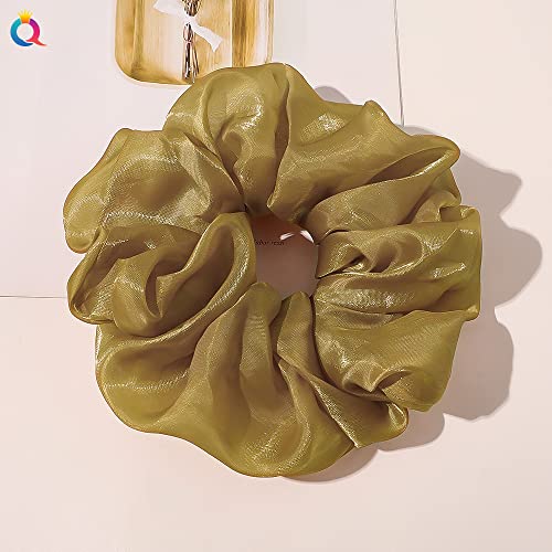 Übergroße Haargummis,5 Stück Organza Scrunchies Haargummis für Haare Haarbänder Haargummis Weiche elastische Haarbänder Haarschmuck Haar-Styling-Zubehör für Frauen und Mädchen -gold von SYSUII