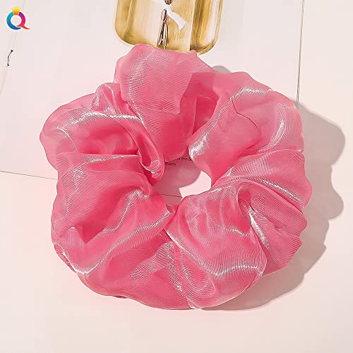 Übergroße Haargummis,5 Stück Organza Scrunchies Haargummis für Haare Haarbänder Haargummis Weiche elastische Haarbänder Haarschmuck Haar-Styling-Zubehör für Frauen und Mädchen -rose von SYSUII