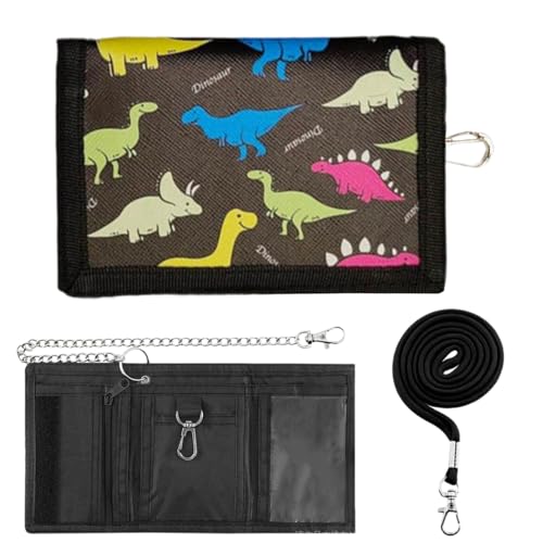 SYSYSYYASNL Geldbeutel Kinder Jungen, Brustbeutel Kinder with Chain Clip Zip Foldable Triple, Portemonnaie Kinder with Lanyard for Teenagers Boys (D) von SYSYSYYASNL