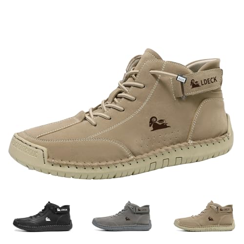 Alpaka-Barfußschuhe, handgefertigte Wildlederstiefel, rutschfeste, atmungsaktive, leichte Beck-Schuhe, Outdoor-Wanderschuhe(Khaki,40 EU) von SYT-MD