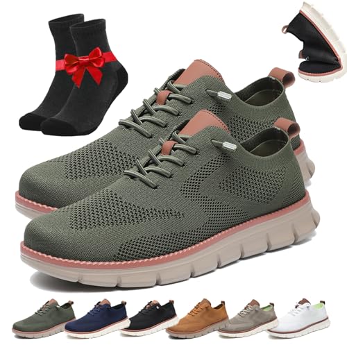 Breeze Abendschuhe, Comfofeet Ultra Bequeme Orthopädische Schuhe, Atmungsaktive Leichte Mesh-Sneakers Mit Weicher Sohle(Army Green,40 EU) von SYT-MD
