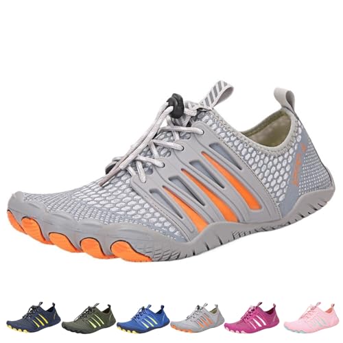 Bronoir Skin Pro with Copper - Grounding Barefoot Shoes, Hike Barefoot Footwear Shoes for Women Men, Non-Slip(Grey,41 EU) von SYT-MD