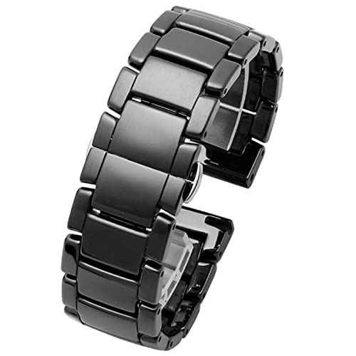 Generisches Uhrenarmband Quick Release Uhrenarmband Zubehör Uhr Smart Band Armband Edelstahlbänder Keramik Uhrenarmband Uhrenarmband (Color : A black, Size : 22mm) von SYT-MD