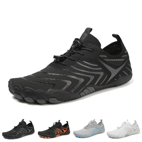 Glyde-Haven Barfußschuhe for Damen und Herren, Glydefootwear, rutschfeste Barfußschuhe for den Sommer mit breiter Zehenpartie, ganztägiger Komfort(Black a,41 EU) von SYT-MD