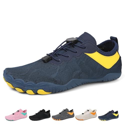 Glyde-Haven Barfußschuhe for Damen und Herren, Glydefootwear, rutschfeste Barfußschuhe for den Sommer mit breiter Zehenpartie, ganztägiger Komfort(Blue,45 EU) von SYT-MD