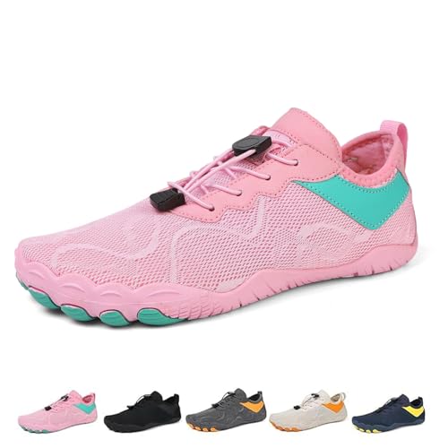 Glyde-Haven Barfußschuhe for Damen und Herren, Glydefootwear, rutschfeste Barfußschuhe for den Sommer mit breiter Zehenpartie, ganztägiger Komfort(Pink,40 EU) von SYT-MD