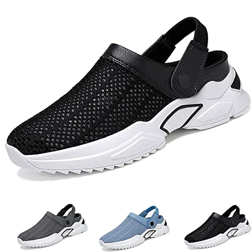 Orthopädische, ausgehöhlte Herren-Sommersandalen, lässige Schuhe for zu Hause, for drinnen und draußen, atmungsaktive Herren-Mesh-Sandalen, rutschfeste, leichte, bequeme Hausschuhe (Color : Black, S von SYT-MD