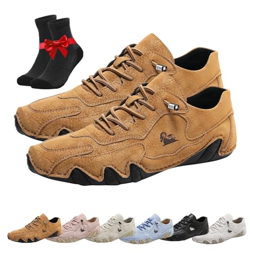 SYT-MD Alpaka-Barfußschuhe, rutschfeste, leichte Slip-On-Sneaker, Unisex-Outdoor-Wanderschuhe for Camping und Autofahren(Brown,46 EU) von SYT-MD