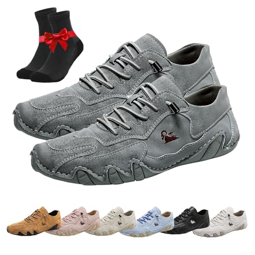 SYT-MD Alpaka-Barfußschuhe, rutschfeste, leichte Slip-On-Sneaker, Unisex-Outdoor-Wanderschuhe for Camping und Autofahren(Grey,45 EU) von SYT-MD