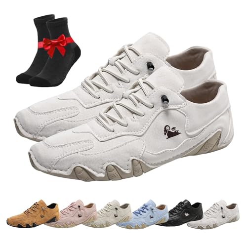 SYT-MD Alpaka-Barfußschuhe, rutschfeste, leichte Slip-On-Sneaker, Unisex-Outdoor-Wanderschuhe for Camping und Autofahren(White,37 EU) von SYT-MD