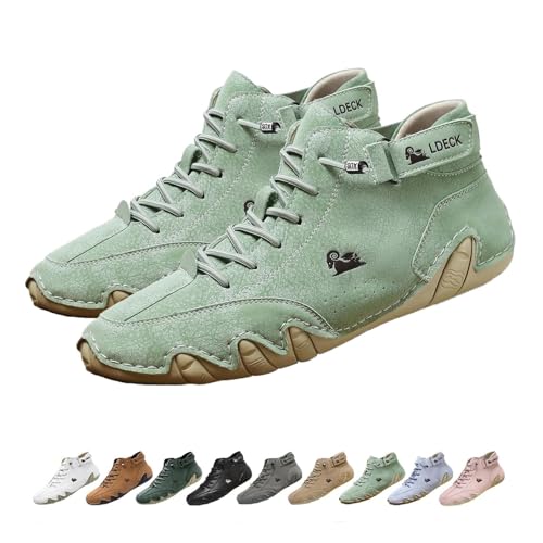 SYT-MD Alpaka Barfußschuhe, wasserdichte Barfußschuhe aus Leder, Unisex Outdoor Wanderschuhe(Green,39 EU) von SYT-MD