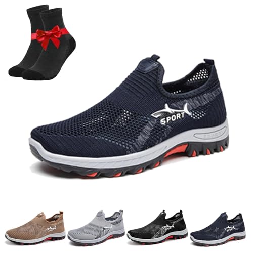 SYT-MD Atlacoast Cooling Comfort Sneaker, 2025 Atmungsaktive Wanderschuhe aus Mesh, Orthopädische Wanderschuhe mit Rutschfester Sohle(Navy Blue,40 EU) von SYT-MD
