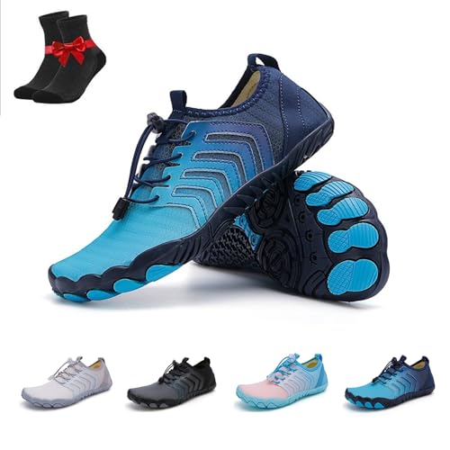 SYT-MD Bronoir Skin Pro mit Kupfer - Erdung Allround Barfußschuhe, Wanderwasserschuhe Herren Damen, Strandschuhe, Komfort(Dark Blue,42 EU) von SYT-MD