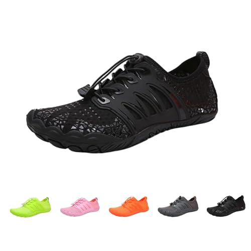 SYT-MD Bronoir Sommer-Outdoor-Wasserschuhe for Damen und Herren, Barfuß-Wanderschuhe, Strandschuhe, bequem, leicht, rutschfest(Black,43 EU) von SYT-MD