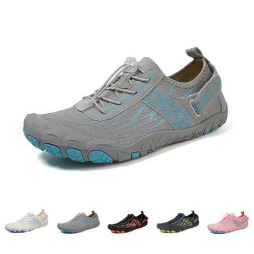 SYT-MD Bronoir Sommer-Outdoor-Wasserschuhe for Damen und Herren, Barfuß-Wanderschuhe, breite Zehenpartie, atmungsaktives, leichtes Eva(Grey,42 EU) von SYT-MD