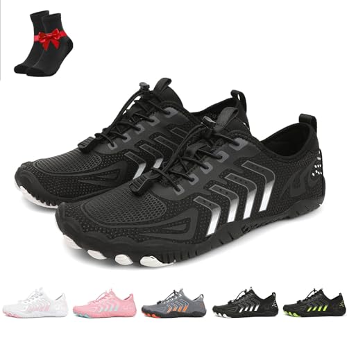 SYT-MD Bronoir Sommer-Outdoor-Watschuhe for Damen und Herren, Allround-Barfußschuhe, atmungsaktive Strandschuhe, Komfort(Black,39 EU) von SYT-MD