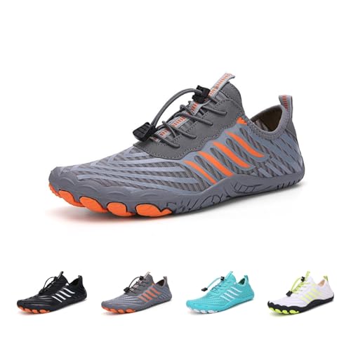 SYT-MD Bronoir Sommer-Outdoor-Watschuhe for Damen und Herren, leichte Barfußschuhe, rutschfeste orthopädische Wanderschuhe(Grey,41 EU) von SYT-MD