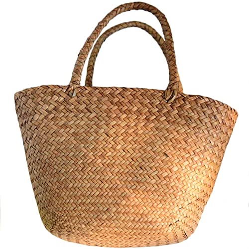 SYT-MD Casual Strohbeutel Natürliche Wicker Tragetaschen Frauen Geflochtene Handtasche for Garten Handgemachte Mini gewebt Rattan Taschen von SYT-MD