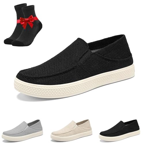 SYT-MD Herren-Loafer, lässige Slipper, atmungsaktive orthopädische Wanderschuhe for Herren, lässige Wanderschuhe for den Außenbereich(Black,43 EU) von SYT-MD