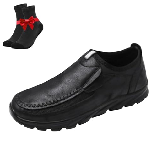 SYT-MD Klassische Business-Loafer aus Leder for Herren, orthopädische Slipper for Hineinschlüpfen, leichte Outdoor-Schuhe(Black,43 EU) von SYT-MD
