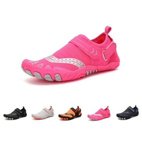 SYT-MD Leichte Wasserschuhe for Damen Und Herren, Schnelltrocknend Mit Drainage, Barfußschuhe for Wandern, Strandschuhe, Schwimmschuhe(Red,37 EU) von SYT-MD
