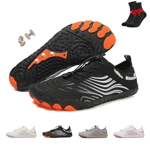 SYT-MD Ongitecoude Erdungsschuhe mit Kupfer, Barfuß-Wasserschuhe for Damen und Herren, rutschfeste, atmungsaktive Wanderschuhe, weich und bequem(Black,39 EU) von SYT-MD