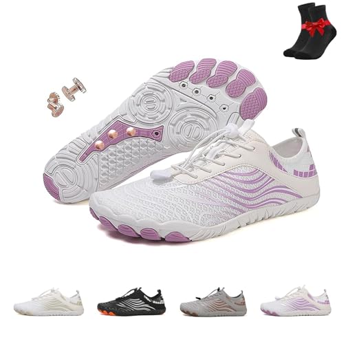 SYT-MD Ongitecoude Erdungsschuhe mit Kupfer, Barfuß-Wasserschuhe for Damen und Herren, rutschfeste, atmungsaktive Wanderschuhe, weich und bequem(Purple,39 EU) von SYT-MD