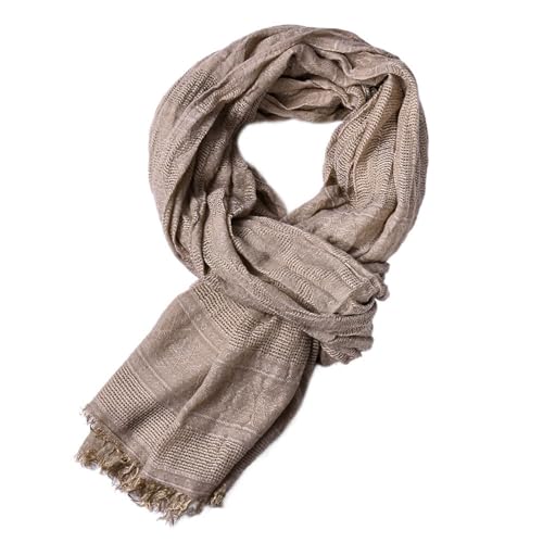 SYT-MD Schal, Winterschal Männer warme weiche Quaste casual baumwolle Leinen Crinkle Männer Schals Schal Gestrickte Schals (Color : 4, Size : 90 * 190cm) von SYT-MD