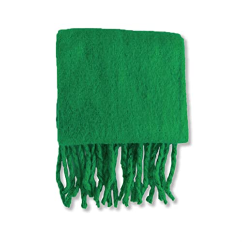 SYT-MD Schal Damen, Frauen Solid Langer Schal Fashion Quaste Nachahmung Kaschmir Schalldämpfer Herbst Winter Warmer Schal Snood Green Tips (Color : Green, Size : 220cm x 42cm) von SYT-MD