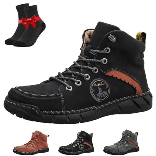 SYT-MD Slipper for Herren, orthopädische Sicherheitsarbeitsschuhe for Herren – Zehenschutz, leichte Stoßdämpfung, rutschfest(Black,38 EU) von SYT-MD