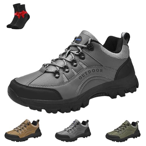 SYT-MD Wanderschuhe for Herren, leichte, atmungsaktive Outdoor-Trekking- und Trail-Sneaker, Rutschfester Komfort(Grey,39 EU) von SYT-MD