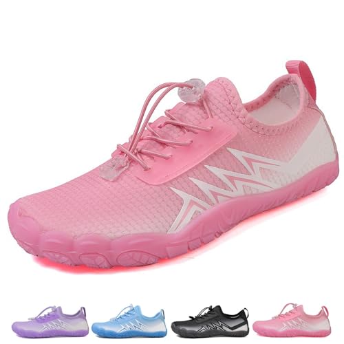 SYT-MD Wasserschuhe for Damen und Herren, schnelltrocknende Wasserschuhe, leichte Strandschuhe, Barfußschuhe for Wandern(Pink,40 EU) von SYT-MD
