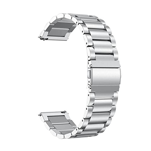 Uhrenarmband 22 mm 20 mm Armband, klassisches Edelstahlarmband, Ersatzband for Herren und Damen, passend for die meisten traditionellen Uhren (Color : Silver, Size : 22mm) von SYT-MD