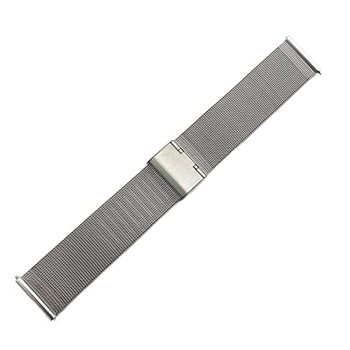 Uhrenarmband Edelstahl-Uhrenarmband, 18 mm, 20 mm, 22 mm, 24 mm, for Damen und Herren, massives Metall, gebürstetes Armband, Zubehör (Color : Silver, Size : 24mm) von SYT-MD