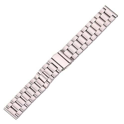 Uhrenarmband Solide Edelstahluhr Silber gebürstetes Metall Armband Herren Damen Armband Zubehör Schnellverschluss Federsteg (Color : Silver, Size : 18mm) von SYT-MD