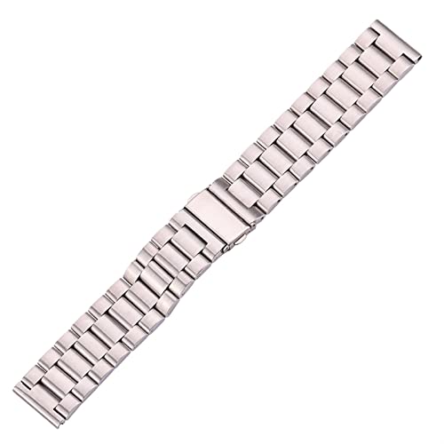 Uhrenarmband Solide Edelstahluhr Silber gebürstetes Metall Armband Herren Damen Armband Zubehör Schnellverschluss Federsteg (Color : Silver, Size : 20mm) von SYT-MD