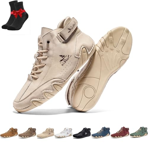 Vogany Shoes Orthopädische Sneaker Damen und Herren,Hohe Wanderschuhe,Atmungsaktive Barfußschuhe,Leichte Freizeit-Sneaker(Beige,38 EU) von SYT-MD