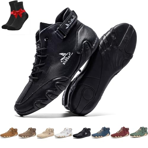 Vogany Shoes Orthopädische Sneaker Damen und Herren,Hohe Wanderschuhe,Atmungsaktive Barfußschuhe,Leichte Freizeit-Sneaker(Black,38 EU) von SYT-MD