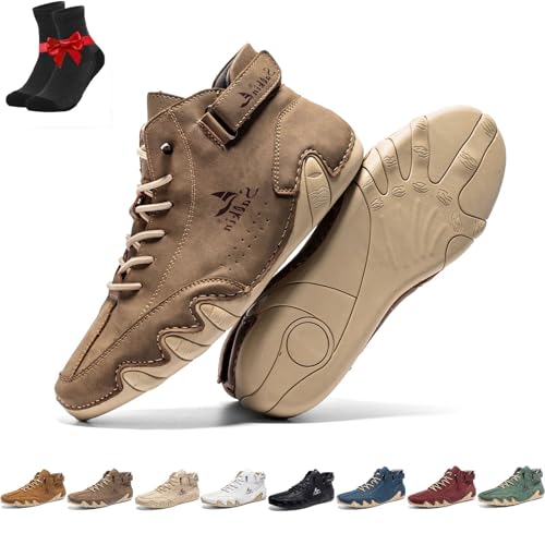 Vogany Shoes Orthopädische Sneaker Damen und Herren,Hohe Wanderschuhe,Atmungsaktive Barfußschuhe,Leichte Freizeit-Sneaker(Khaki,38 EU) von SYT-MD