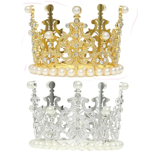 2 Stück Mini Perlen Kronen Gold Silber Strass Tiara Dekoration Wiederverwendbare Prinzessin Kronen für Geburtstag Hochzeit Babyparty Prinzessinnenkuchen Tischdeko Foto Requisite Geschenk 2 Stück Mini Perlen Kronen Gold Silber Strass Tiara Dekoration Wiederverwendbare Prinzessin Kronen für Geburtstag Hochzeit Babyparty Prinzessinnenkuchen Tischdeko Foto Requisite Geschenk von SYTTNUM