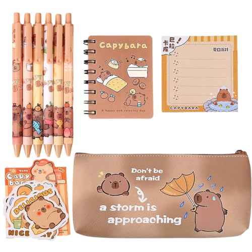 SYTTNUM Capybara Pencil Pouch, Capybara Federmäppchen, Aesthetic Clear Pencil Case - Kommt mit einem neutralen Stift kleines Notizbuch praktisch Aufkleber Aufkleber für Kinder, Erwachsene von SYTTNUM